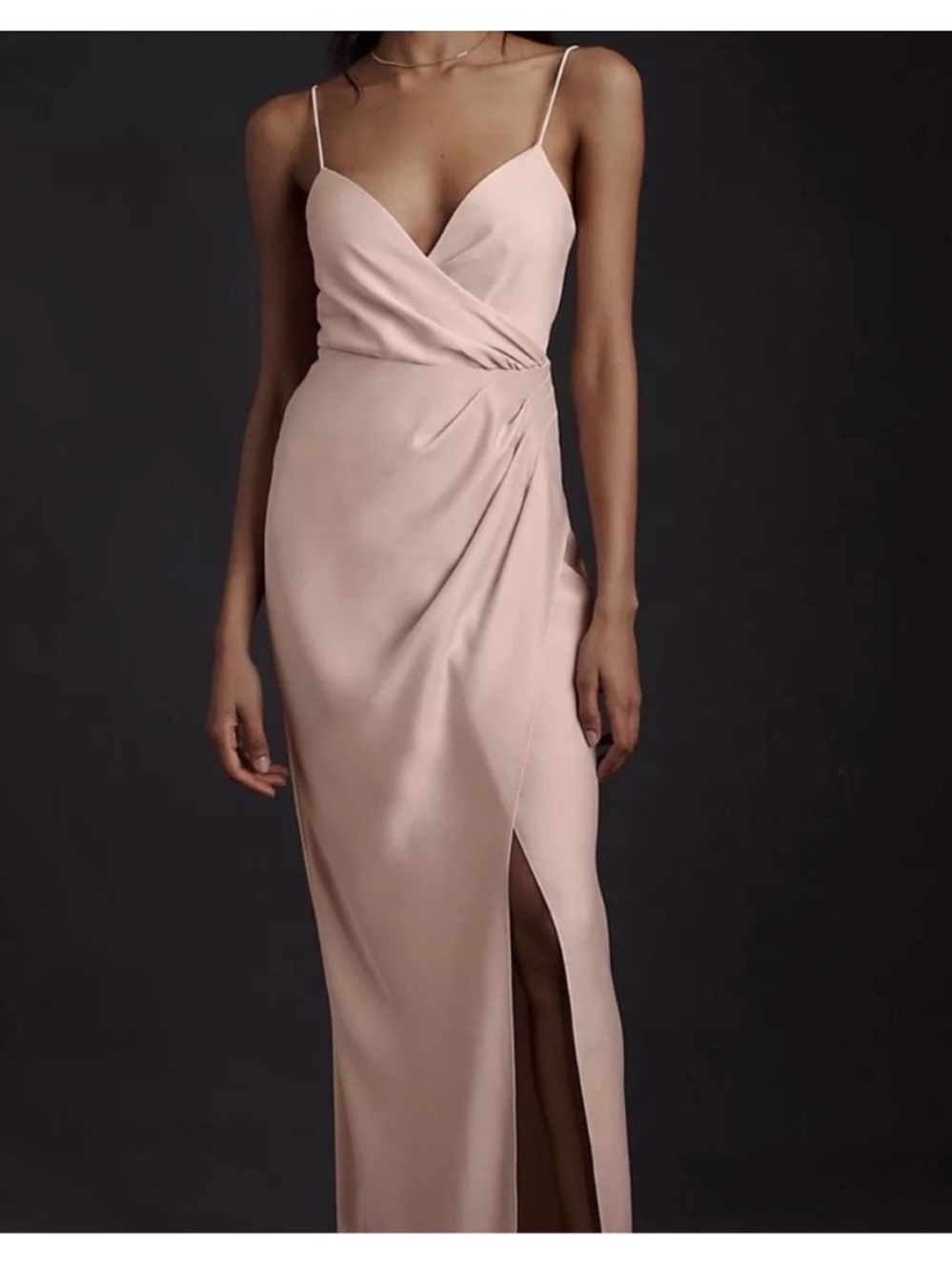 BHLDN Freya Satin Charmeuse Dress in Blush